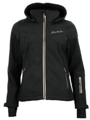 Peak Mountain Kurtka softshellowa "Amaleo" w kolorze czarnym rozmiar: L. Czarne kurtki sportowe damskie Peak Mountain, l, bez wzorów, bez kaptura. Za 277.36 zł.