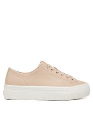 Calvin Klein Jeans Sneakersy Vulc Flatform Low Mg Lth YW0YW01771 Różowy. Czerwone obuwie sportowe damskie Calvin Klein Jeans, z jeansu, bez zapięcia. Za 219.99 zł.