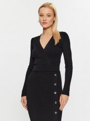 Guess Sweter Lucie W3BR29 Z2V42 Czarny Slim Fit. Czarne swetry klasyczne damskie Guess, xs, z syntetyku, bez kołnierzyka. Za 299.99 zł.