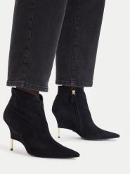 GINO ROSSI Botki EO-SLT26126S-T0403-1 Czarny. Czarne botki damskie Gino Rossi, ze skóry, bez obcasa, na szpilce, bez zapięcia. Za 599.99 zł.