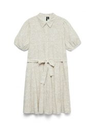 Vero Moda Sukienka w kolorze beżowo-białym rozmiar: XS. Brązowe sukienki damskie Vero Moda, bez wzorów, z bawełny, bez ramiączek. Za 150.72 zł.