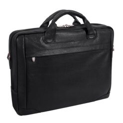 Torba skórzana unisex McKlein Montclare aktówka na laptopa 13 mała czarna. Czarne aktówki damskie bez wzorów, z materiału. Za 572.00 zł.