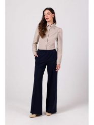 Be Wear Spodnie w kolorze granatowym rozmiar: S. Niebieskie spodnie materiałowe damskie Be Wear, bez wzorów, z materiału. Za 179.39 zł.
