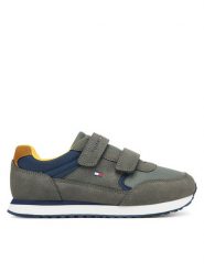 Tommy Hilfiger Sneakersy Low Cut Velcro Sneaker T1X9-35253-1960 S Zielony. Zielone buty sportowe chłopięce Tommy Hilfiger, ze skóry, bez zapięcia. Za 359.99 zł.