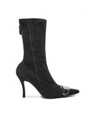 Diesel Botki 95mm D-Venus Y03413P6078 Czarny. Czarne botki damskie Diesel, z materiału, bez obcasa, na szpilce, bez zapięcia. Za 2,259.00 zł.