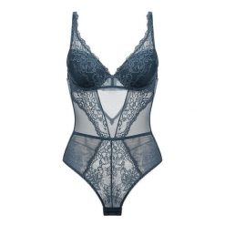 Body z usztywnianym biustem i koronkowym wykończeniem Muyesser. Czarne body i gorsety Intica, bez wzorów, z koronki. Za 199.00 zł.