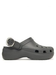 Crocs Klapki Classic Platform Buckle Clog 213230 Szary. Szare klapki damskie Crocs, bez wzorów, z tworzywa sztucznego, bez obcasa, bez zapięcia. Za 299.99 zł.