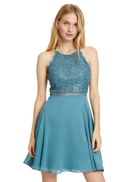 Vera Mont Sukienka w kolorze turkusowym rozmiar: 34. Niebieskie sukienki damskie Vera Mont, bez wzorów, z koronki, bez ramiączek. Za 96.83 zł.