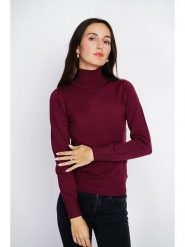 ASSUILI Golf w kolorze bordowym rozmiar: 36. Czerwone golfy damskie Assuili, bez wzorów, z kaszmiru, bez ramiączek. Za 144.92 zł.