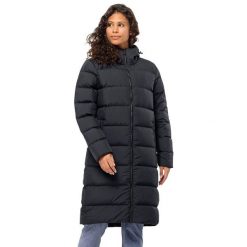 Płaszcz puchowy damski Jack Wolfskin Frozen Palace. Czarne płaszcze damskie Jack Wolfskin, bez wzorów, z puchu, bez kaptura. Za 1,099.00 zł.