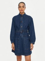 Weekend Max Mara Sukienka jeansowa Euro 2515221021 Granatowy Relaxed Fit. Niebieskie sukienki damskie Weekend Max Mara, bez wzorów, z bawełny, bez ramiączek. Za 1,279.00 zł.