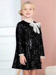 Abel & Lula Sukienka elegancka 5532 Czarny Regular Fit. Czarne sukienki dziewczęce Abel & Lula, bez wzorów, z syntetyku, bez ramiączek. Za 279.99 zł.