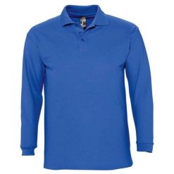 Koszulka Polo Z Długim Rękawem Dla Dorosłych Unisex Winter II. Niebieskie bluzki damskie SOL'S, s, bez wzorów, casualowe, bez kołnierzyka, bez ramiączek. Za 107.99 zł.