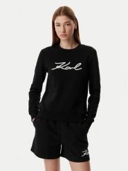 KARL LAGERFELD Bluza B2W20010 Czarny Regular Fit. Czarne bluzy damskie KARL LAGERFELD, m, bez wzorów, z bawełny, bez kaptura. Za 829.99 zł.