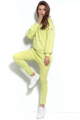 Limonkowe Dresowe Spodnie z Prostymi Nogawkami. Brązowe spodnie dresowe damskie SALE, l, bez wzorów, z bawełny. Za 171.90 zł.