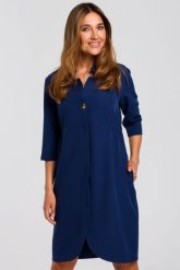 Sukienka marynarka elegancka żakietowa asymetryczna midi granatowa. Marynarki i żakiety damskie Stylove, l, bez wzorów, biznesowe. Za 329.00 zł.