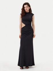 BARDOT Sukienka wieczorowa 59758DB Czarny Regular Fit. Czarne sukienki damskie Bardot, bez wzorów, z syntetyku, wizytowe, bez ramiączek. Za 409.99 zł.