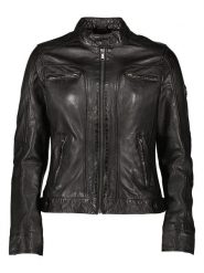 HIS Skórzana kurtka w kolorze czarnym rozmiar: 36. Czarne kurtki damskie HIS, bez wzorów, ze skóry, bez kaptura. Za 478.99 zł.