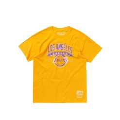 Koszulka Lakers. Żółte koszulki damskie Mitchell & Ness, bez wzorów, bez kołnierzyka, bez ramiączek. Za 258.00 zł.
