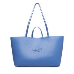 Torebka Tommy Jeans. Niebieskie shopper bag Tommy Jeans, bez wzorów, z jeansu, bez dodatków. Za 449.99 zł.