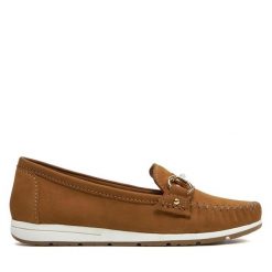 Mokasyny Marco Tozzi. Brązowe mokasyny damskie Marco Tozzi, bez obcasa. Za 239.99 zł.