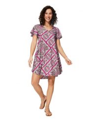 Aller Simplement Sukienka w kolorze fioletowo-różowym rozmiar: 34/36. Różowe sukienki damskie Aller Simplement, bez wzorów, bez ramiączek. Za 43.99 zł.