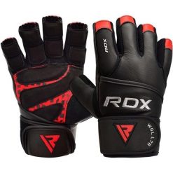 Rękawiczki RDX L4 Finger Weightlifting Leather. Czarne rękawiczki damskie RDX SPORTS, bez wzorów. Za 99.99 zł.