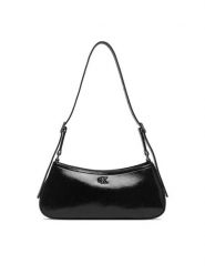 Calvin Klein Torebka Ck Metallic Small Shoulder Bag LV04F3304G Czarny. Czarne torebki klasyczne damskie Calvin Klein, ze skóry, bez dodatków. Za 409.99 zł.