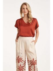 Smashed Lemon Koszulka w kolorze czerwonym rozmiar: XL. Czerwone bluzki damskie Smashed Lemon, xl, bez wzorów, bez kołnierzyka, bez ramiączek. Za 204.95 zł.