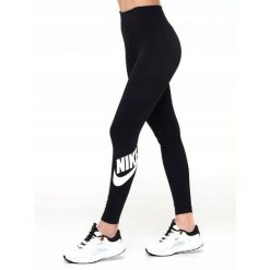 Spodnie legginsy damskie NIKE bawełna. Czarne legginsy damskie Nike, bez wzorów, z bawełny. Za 155.00 zł.