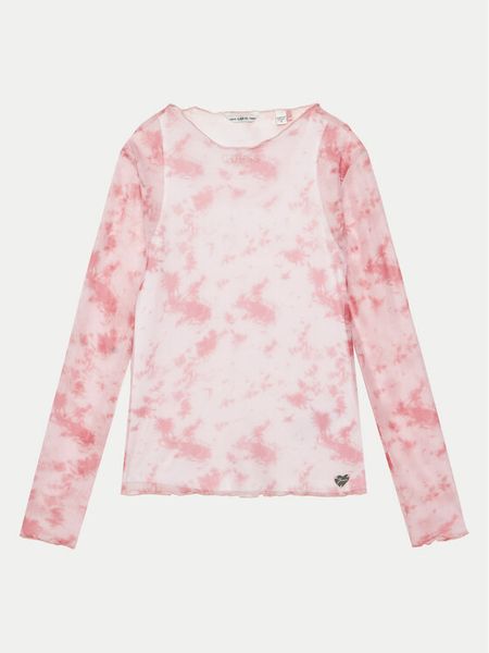 Guess Bluzka J5RP03 KCLZ0 Różowy Regular Fit. Czerwone bluzki i koszule dziewczęce Guess, z aplikacjami, z syntetyku, bez kołnierzyka, bez ramiączek. Za 99.99 zł.