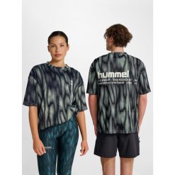 Koszulka Hummel Hiit AOP Loose. Szare koszulki damskie Hummel, bez wzorów, bez kołnierzyka, bez ramiączek. Za 203.50 zł.