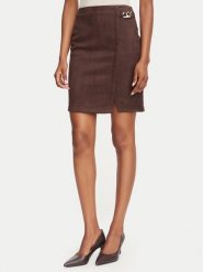 Rinascimento Spódnica mini CFC0130583003 Brązowy ciemny Slim Fit. Brązowe spódnice damskie Rinascimento, s, bez wzorów, z syntetyku, mini. Za 419.99 zł.
