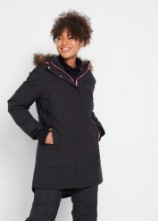 Kurtka parka funkcjonalna, nieprzemakalna. Czarne parki damskie bonprix, s, z polaru, z kapturem. Za 399.99 zł.