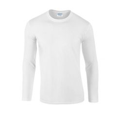 Koszulka Z Długim Rękawem Dla Dorosłych Unisex Soft Touch. Białe bluzki damskie GILDAN, xl, bez wzorów, sportowe, bez kołnierzyka, bez ramiączek. Za 40.99 zł.