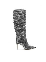 MICHAEL Michael Kors Kozaki Dawn Heeled Boot 40F5DWHB7S Srebrny. Szare kozaki damskie MICHAEL Michael Kors, z materiału, bez obcasa, na szpilce, bez zapięcia. Za 1,689.00 zł.