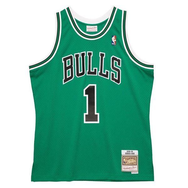 Koszulka NBA Chicago Bulls Derrick Rose Swingman. Zielone bluzki damskie Mitchell & Ness, bez wzorów, bez kołnierzyka, bez ramiączek. W wyprzedaży za 421.50 zł.