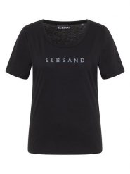 ELBSAND Koszulka "Loralie" w kolorze czarnym rozmiar: S. Czarne bluzki damskie ELBSAND, s, bez wzorów, bez kołnierzyka, bez ramiączek. Za 69.95 zł.