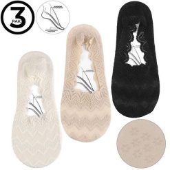 Eleganckie Stopki Damskie Z Koronką Moraj Mix Kolor 3 Pary. Brązowe skarpetki damskie Moraj, bez wzorów, z koronki. Za 29.99 zł.