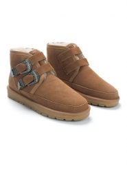 NICEBAY Skórzane botki zimowe "Garci" w kolorze jasnobrązowym rozmiar: 39. Brązowe botki damskie NICEBAY, na zimę, z materiału, bez obcasa, bez zapięcia. Za 190.06 zł.