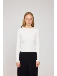 MAZINE Koszulka "Ribbed" w kolorze kremowym rozmiar: S. Brązowe koszulki damskie MAZINE, s, bez wzorów, z bawełny, bez kołnierzyka, bez ramiączek. Za 109.78 zł.