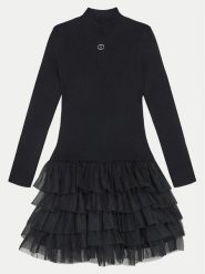 TWINSET Sukienka codzienna 242GJ3121 Czarny Regular Fit. Czarne sukienki dziewczęce Twinset, bez wzorów, z syntetyku, bez ramiączek, proste. Za 599.99 zł.