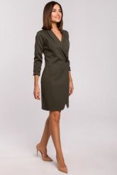 Elegancka sukienka marynarka na jeden guzik khaki. Brązowe marynarki i żakiety damskie Stylove, l, bez wzorów, z elastanu, biznesowe. Za 275.00 zł.