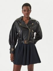 Versace Jeans Couture Kurtka skórzana 80HAVP00 CP009 Czarny Loose Fit. Czarne kurtki damskie Versace Jeans Couture, bez wzorów, z jeansu, bez kaptura. Za 4,229.00 zł.