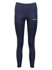 Reebok Legginsy sportowe "Poly" w kolorze granatowym rozmiar: S. Niebieskie legginsy damskie Reebok, s, bez wzorów. Za 87.81 zł.