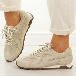 Beżowe skórzane półbuty damskie Vinceza 86426. Brązowe obuwie sportowe casual damskie VINCEZA, z jeansu, trekkingowe. Za 249.00 zł.