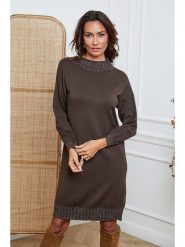 So Cachemire Sukienka dzianinowa "Linoa" w kolorze brązowym rozmiar: S. Brązowe sukienki damskie So Cachemire, bez wzorów, z dzianiny, bez ramiączek. Za 165.71 zł.