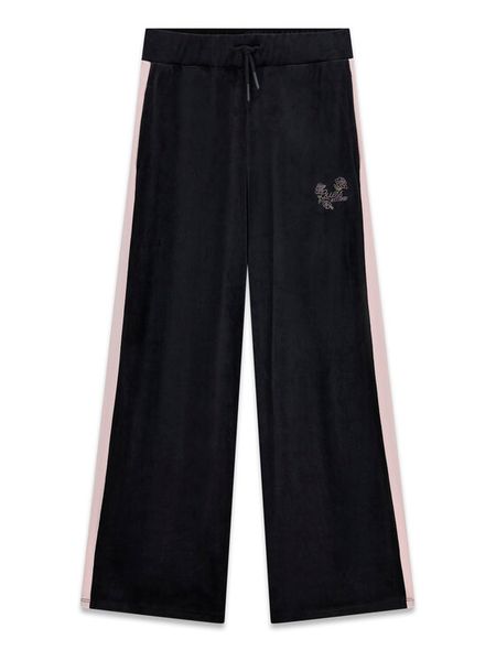 Guess Spodnie dresowe J6BB02 K5874 Czarny Regular Fit. Czarne spodnie dresowe dziewczęce Guess, z aplikacjami, z bawełny. Za 194.99 zł.