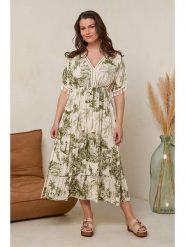 Curvy Lady Sukienka w kolorze oliwkowo-kremowym rozmiar: 40/42. Brązowe sukienki damskie Curvy Lady, bez wzorów, z wiskozy, klasyczne, bez ramiączek. Za 154.45 zł.