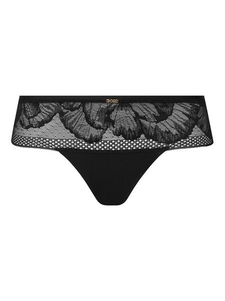 BOSS Stringi Peony 50545044 Czarny. Czarne stringi Boss, bez wzorów, z syntetyku. Za 89.99 zł.